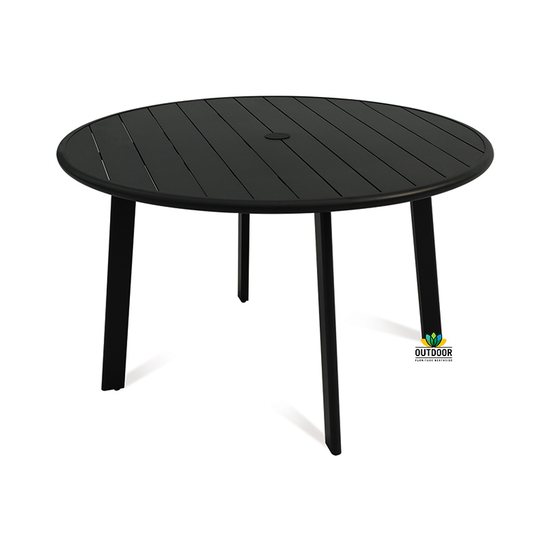 Black round store outdoor table