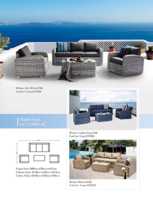 Miami 4 Piece Lounge Setting - Outdoor Furniture & BBQs