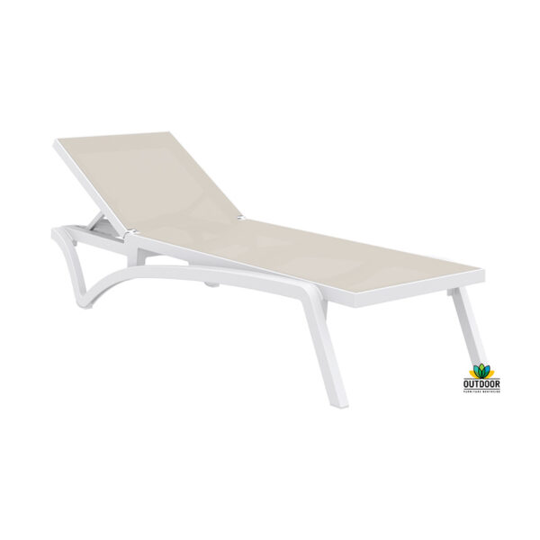 Pacific Sun Lounger White Taupe