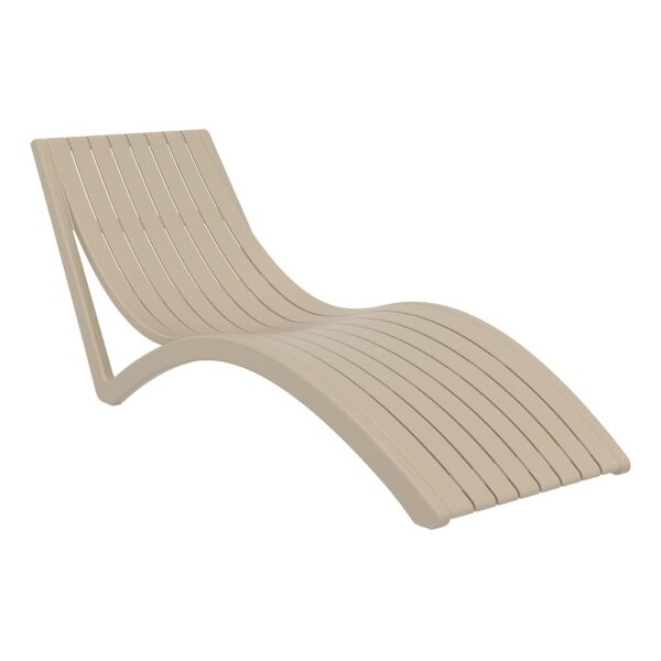 Slim Sunlounger Taupe