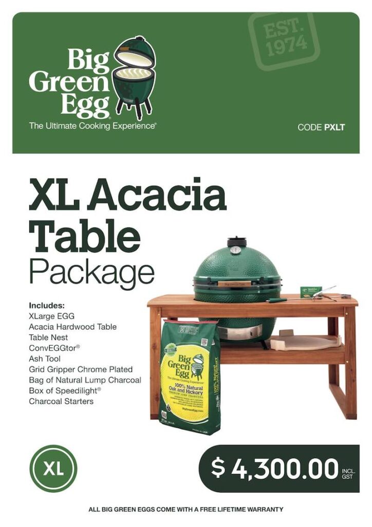 Big Green Egg Xl Acacia Table Package Outdoor Furniture And Bbqs